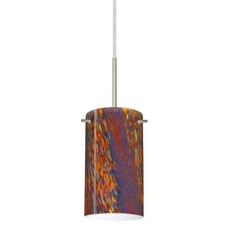 Besa Lighting Besa Stilo 7 Pendant Satin Nickel Ceylon 1x40W B10 Med 1BC-4404CE-MED-SN